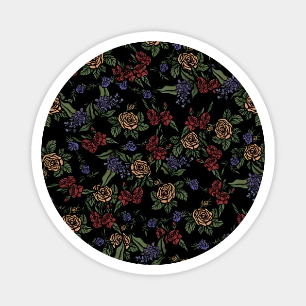 Moody Flower Pattern Magnet by bubbsnugg